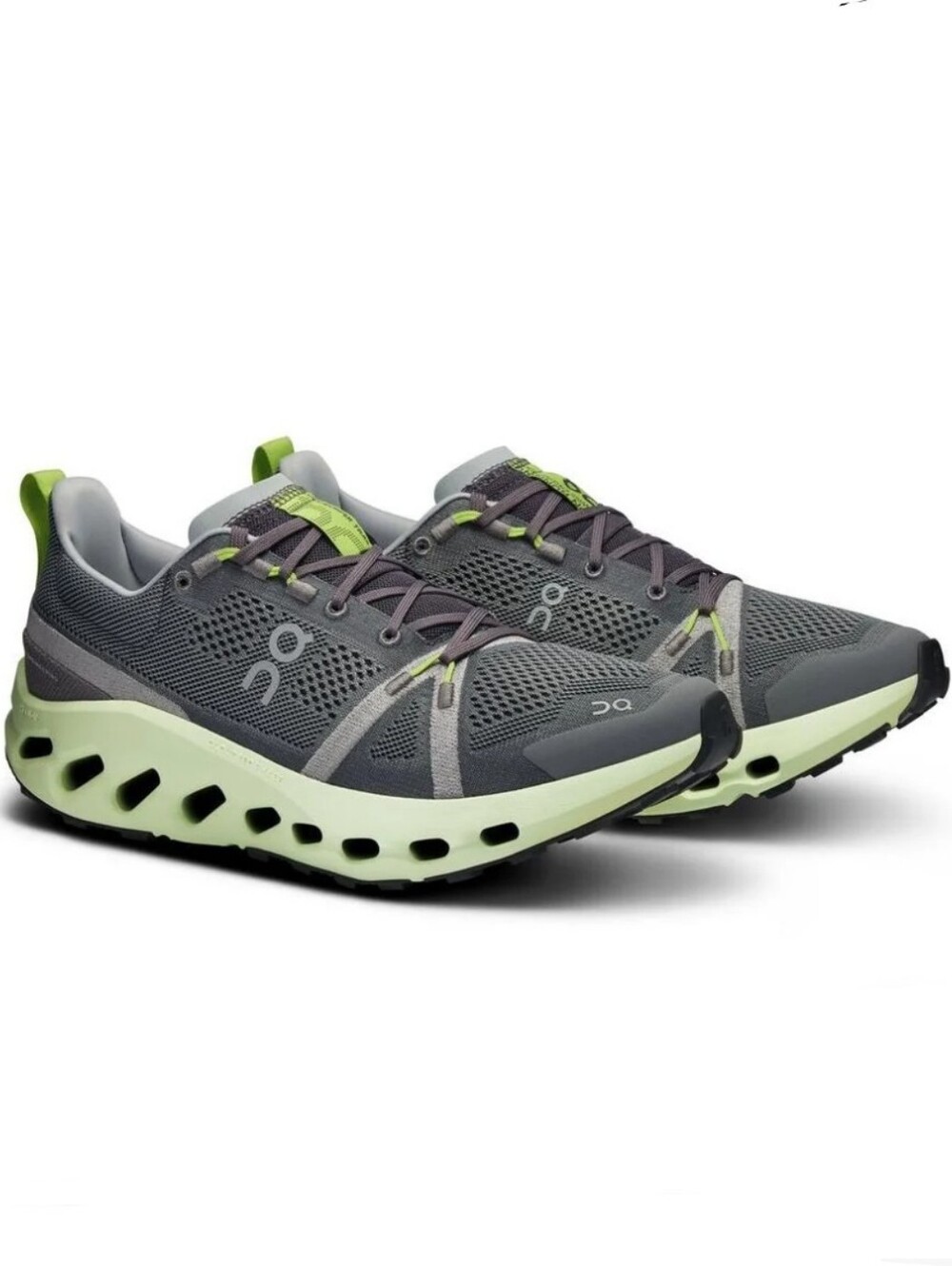 On Cloudsurfer Trail Men's Iron/Lima Mesh Lace Up Low Top Sneakers 3ME10112463